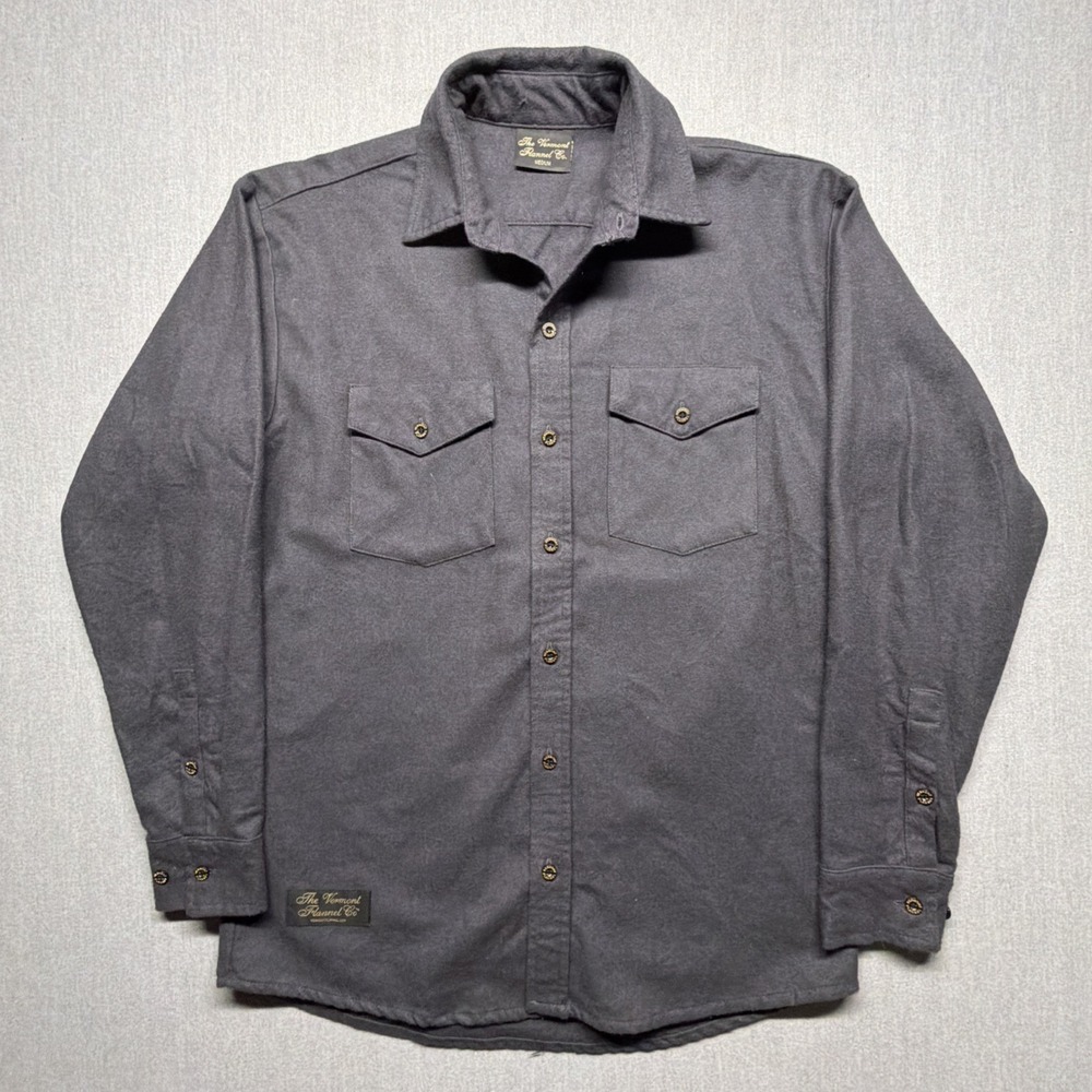 Vermont Flannel Company Long Sleeve Button Up Shirt Gray Mens Medium